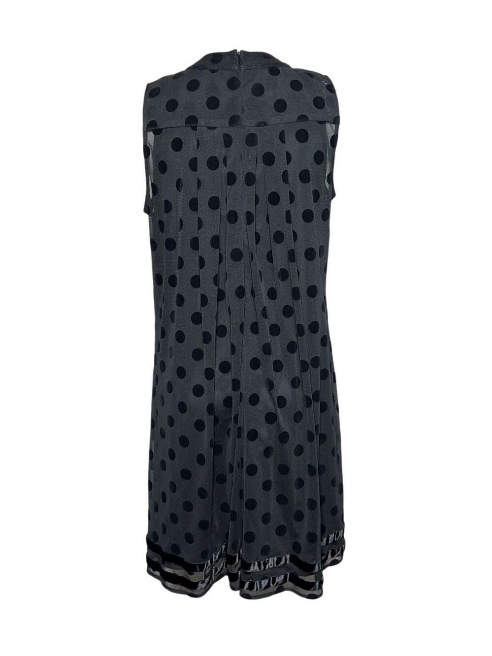 Sara Campbell Sleeveless Black Chiffon Polka Dot Tent Dress size Small